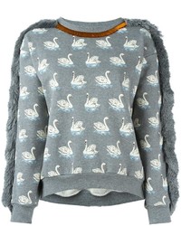 Stella McCartney Duck Print Fringed Sweatshirt