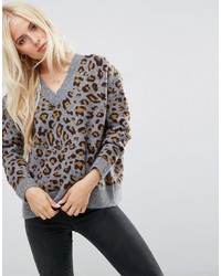 Asos Sweater In Leopard Print