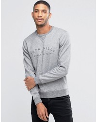 Jack Wills Sweatshirt With Print And Raglan Sleeves In Gray Marl