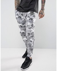 Hype Skinny Joggers In Gray With Leaf Print