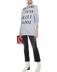 MCQ Alexander Ueen Lace Up Printed French Cotton Terry Sweatshirt