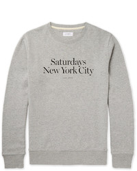 Saturdays Nyc Bowery Miller Printed Loopback Cotton Jersey Sweatshirt