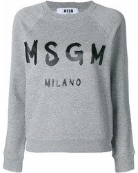 MSGM Cropped Logo Print Sweatshirt