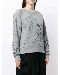 Burberry Doodle Print Cotton Blend Jersey Sweatshirt