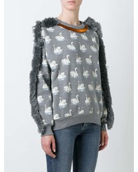 Stella McCartney Duck Print Fringed Sweatshirt