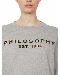 Philosophy di Lorenzo Serafini Glittered Logo Print Cotton Sweatshirt