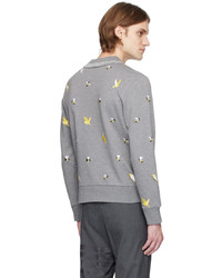 Thom Browne Gray Birds Bees Sweatshirt