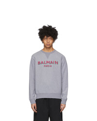 Balmain Grey 3d Logo Sweatshirt