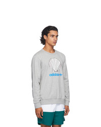Noah NYC Grey Adidas Originals Edition Shell Logo Sweatshirt