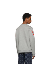 Valentino Grey And Red Logo Sweatshirt