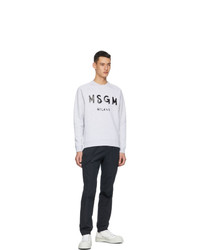 MSGM Grey Artist Logo Sweatshirt