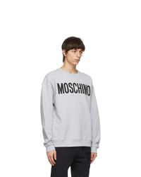 Moschino Grey Cotton Logo Sweatshirt