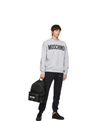 Moschino Grey Cotton Logo Sweatshirt