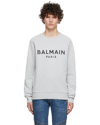 Balmain Grey Cotton Sweatshirt