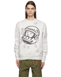 Billionaire Boys Club Grey Distressed Astro Logo Sweatshirt