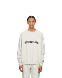 Essentials Grey Heather Crewneck Pullover Sweatshirt