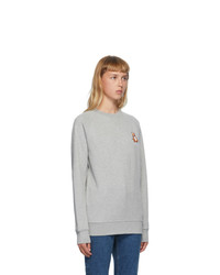 MAISON KITSUNE Grey Lotus Fox Sweatshirt