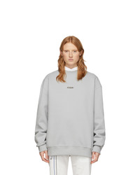Ader Error Grey Oversized Logo Sweatshirt