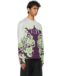 Valentino Grey Purple Graphic Sweatshirt