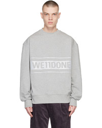 We11done Grey Reflective Logo Sweatshirt