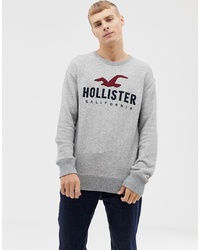 Hollister Large Logo Sweatshirt In Grey Marl