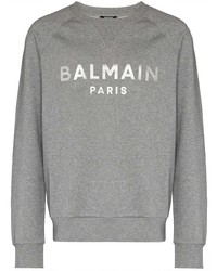 Balmain Logo Print Cotton Sweatshirt