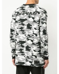 Unravel Project Military Printed Elongated Sweatshirt