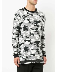 Unravel Project Military Printed Elongated Sweatshirt