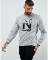 Nicce London Nicce Campus Sweatshirt Logo Sweat In Grey