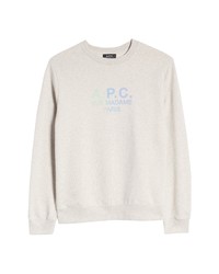 A.P.C. Paolo Graphic Crewneck Sweatshirt In Heathered Ecru At Nordstrom
