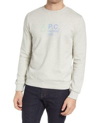 A.P.C. Paolo Graphic Crewneck Sweatshirt In Paa Ecru Chine At Nordstrom