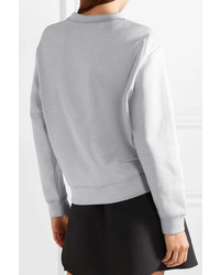Prada Printed Cotton Blend Jersey Sweatshirt Gray