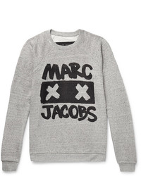 Marc Jacobs Printed Mlange Loopback Cotton And Silk Blend Jersey Sweatshirt