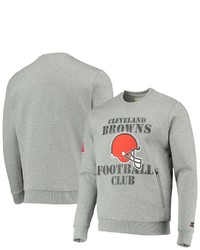 STARTE R Heathered Gray Cleveland Browns Locker Room Throwback End Zone Pullover Sweatshirt In Heather Gray At Nordstrom