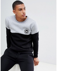 Hype Sweatshirt In Grey With Contrast Panel