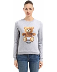 Moschino Teddy Bear Logo Print Cotton Sweatshirt