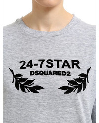 Dsquared2 Flock Printed Cotton Jersey T Shirt
