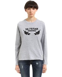 Dsquared2 Flock Printed Cotton Jersey T Shirt