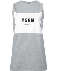 MSGM Logo Print Sleeveless T Shirt