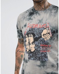 Asos Metallica Band T Shirt With Tie Dye And Hammer Print