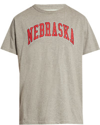 Off-White Nebraska Print Cotton Blend T Shirt