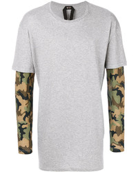 No.21 No21 Double Layer Camouflage Print T Shirt