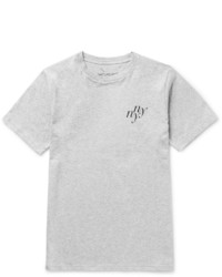 Saturdays Nyc Ny Ny Slim Fit Printed Mlange Cotton Jersey T Shirt