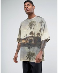Asos Oversized T Shirt With All Over Landscape Print