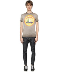 DSQUARED2 Printed Washed Cotton Jersey T Shirt