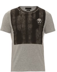 Alexander McQueen Skull Print Cotton Jersey T Shirt