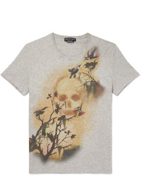 Alexander McQueen Slim Fit Printed Cotton Jersey T Shirt