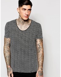 Scotch & Soda T Shirt With All Over Print In Gray