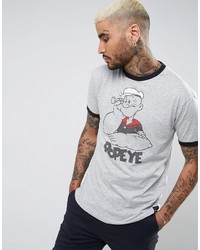 Pull&Bear T Shirt With Popeye Print In Gray