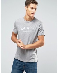 Jack Wills T Shirt With Print In Gray Marl